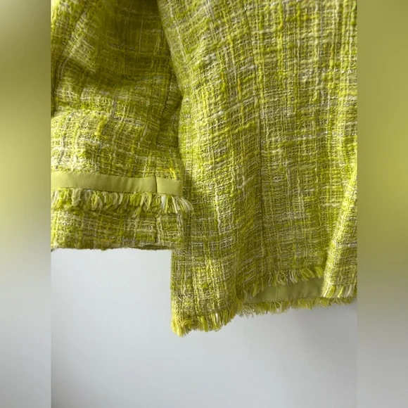 Lafayette 148 tweed yellow green jacket blazer - Picture 7 of 7